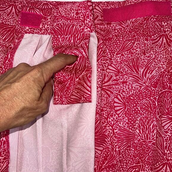 Ripskirt Hawaii Hot Pink Botanical Print Adjustable Wrap Skirt Length 3 Size M - Picture 6 of 11